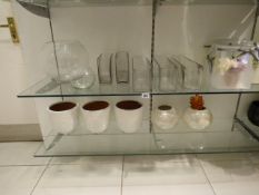*Contents of 2 Shelves including Glass Vases - Fish bowls - Dried Flower Arrangements etc