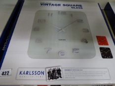 *Karlsson Vintage Square Glass Wall Clock