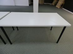 *White Topped Ikea Table on Tubular Black Legs