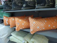 *4 Orange Polka Dot Cushions
