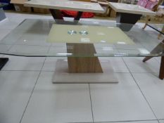 *Rectangular Plate Glass Occasional Table on Oak Support