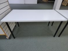 *White Topped Ikea Table on Tubular Black Legs