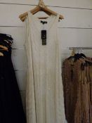 *6 Cream Full Length  A Star is Born Dresses with Beaded and Sequin Detail