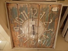*Reclaimed Timber Shabby Chic Style Wall Clock RRP £ 20.00
