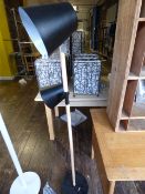 *Contemporary Style Beech and Metal Floor Light