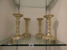 *2 Pairs of Silver and Gold Candlesticks
