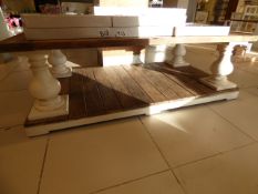 *Reclaimed Timber Shabby Chic Style Coffee Table on 4 Bulbous Supports with Under Shelf