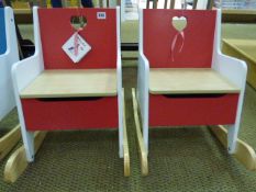 *2 Jip Red Rocking Chairs with Storage