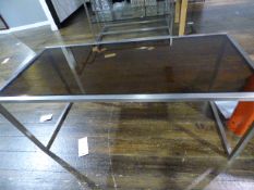 *Smoked Glass and Stainless Steel Table