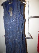 *8 A Star is Born Full Length Evening Dresses - Blue with Beaded Detail