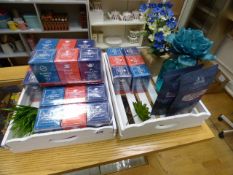 *2 Wood Trays containing Dried Flower Arrangements - Tea Bags etc