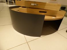 *Contemporary Metal and Oak Table