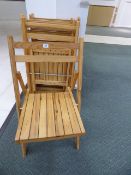 *6 Hardwood Folding Chairs