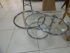 *Chrome and Plate Glass Circular Occasional Table
