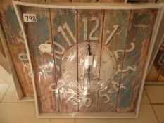 *Reclaimed Timber Shabby Chic Style Wall Clock RRP £ 20.00