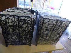 *10 Rattan & Calico Table Lamps - No Electrics