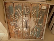 *Reclaimed Timber Shabby Chic Style Wall Clock RRP £ 20.00