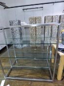 *Brushed Stainless Steel and Plate Glass Shelving Unit