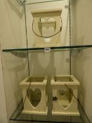 *3 Wood and Glass Love Heart Candle Holders