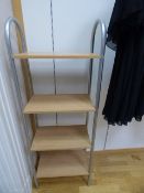 *Beech and Silver Tubular Steel 4 Tier Shelf Unit
