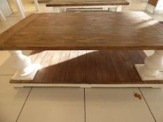 *Reclaimed Timber Shabby Chic Style Coffee Table with 4 Bulbous Supports and Undershelf