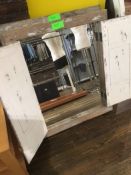*Shabby chic mirror enclosed by pair of wood doors