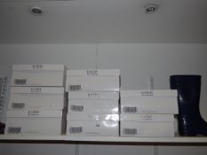 *8 Pairs of Kathy Van Zeeland Blue Snake Skin Style Wellington Boots  in Assorted Sizes