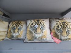 *5 Tiger Cub Feather Filled Cushions