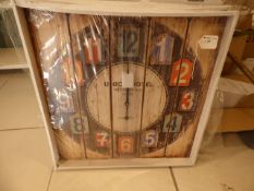 *Reclaimed Timber Shabby Chic Style Wall Clock RRP £ 20.00