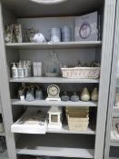 *Contents of Shelf including Stationery - Decorative Clocks - Soaps etc