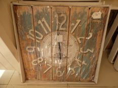 *Reclaimed Timber Shabby Chic Style Wall Clock RRP £ 20.00