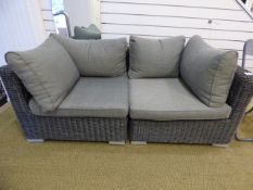 *Grey Rattan 2 Seat Settee with Cushions