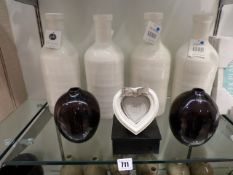 *4 Ceramic Bottles - 2 Glass Vases and Photo Frame
