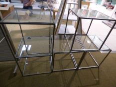 *4 Glass and Steel Display Stands