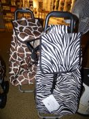 *2 Animal Print Shopping Trolleys