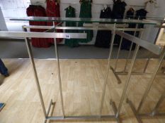 *Brushed Stainless Steel and Plate Glass Central Garment Rail