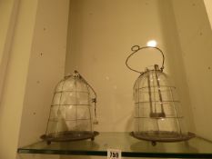 *Pair of Glass Candle Holders