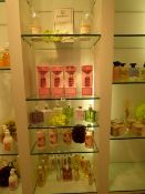 *5 Shelves containing Scented Candles - Hand lotions and Soaps