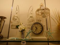 *Contents of Shelf including Wire Bird Cages - Star Fish etc