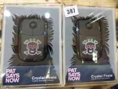 *2 Pat Says Now Crystal Pirate Mouses with Swarovski Crystals