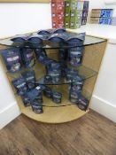 *Limed Oak and Plate Glass Corner Display Unit