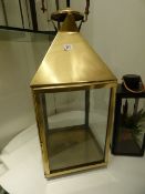*Brass - Glass and Leather Candle Holder