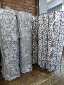 *3 Sets of Graduated Rattan and Calico Floor Lights