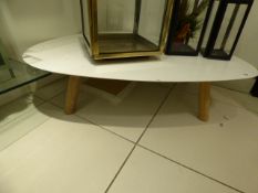 *White Metal Topped Table on 4 Legs