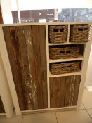 *Reclaimed Timber Shabby Chic Storage Unit with 4 Wicker Baskets and 2 Cupboards