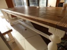 *Reclaimed Timber Shabby Chic Style Refectory Style Table on Bulbous Legs