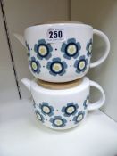 *2 Ceramic Teapots with Bamboo Lids