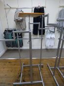 *Silver Swastika Style Garment Rail with Wood Plinth