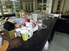 *Quantity of Assorted Glassware - Coffee Cups - Syrups etc