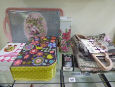 *Contents of Shelf including- Floral Trays - Storage Tins - Coat Hangers - Scarves etc
